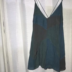 Blue patchwork tank top from URBAN OUTFITTERS